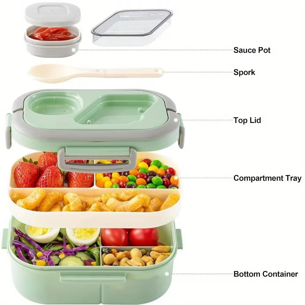 Bento Lunch Box – 40 oz Leakproof 4-Compartment Container – image 3