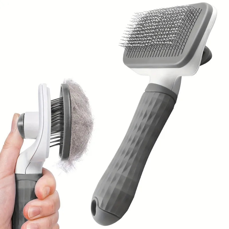Self-Cleaning Slicker Brush - Round-Tip Pins for Dogs & Cats