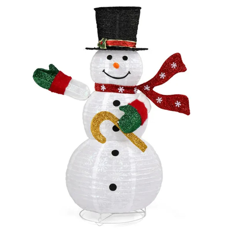 4 Ft Lighted Pop-Up Snowman Yard Decoration with 100 Leds