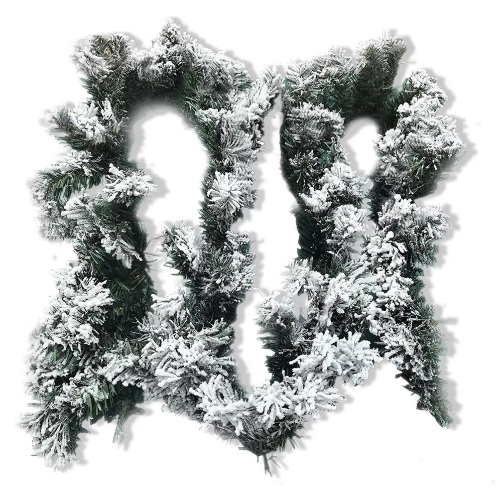 Snow Flocked Christmas Garland 9 Ft Artificial Mantel Garland – image 1