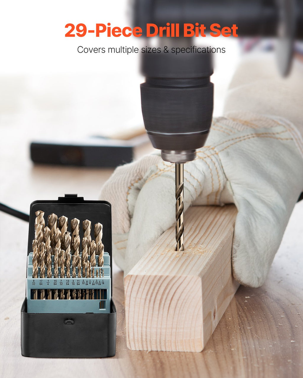 Cobalt Drill Bit Set, 29-Piece M35 HSS with Storage Case – image 3