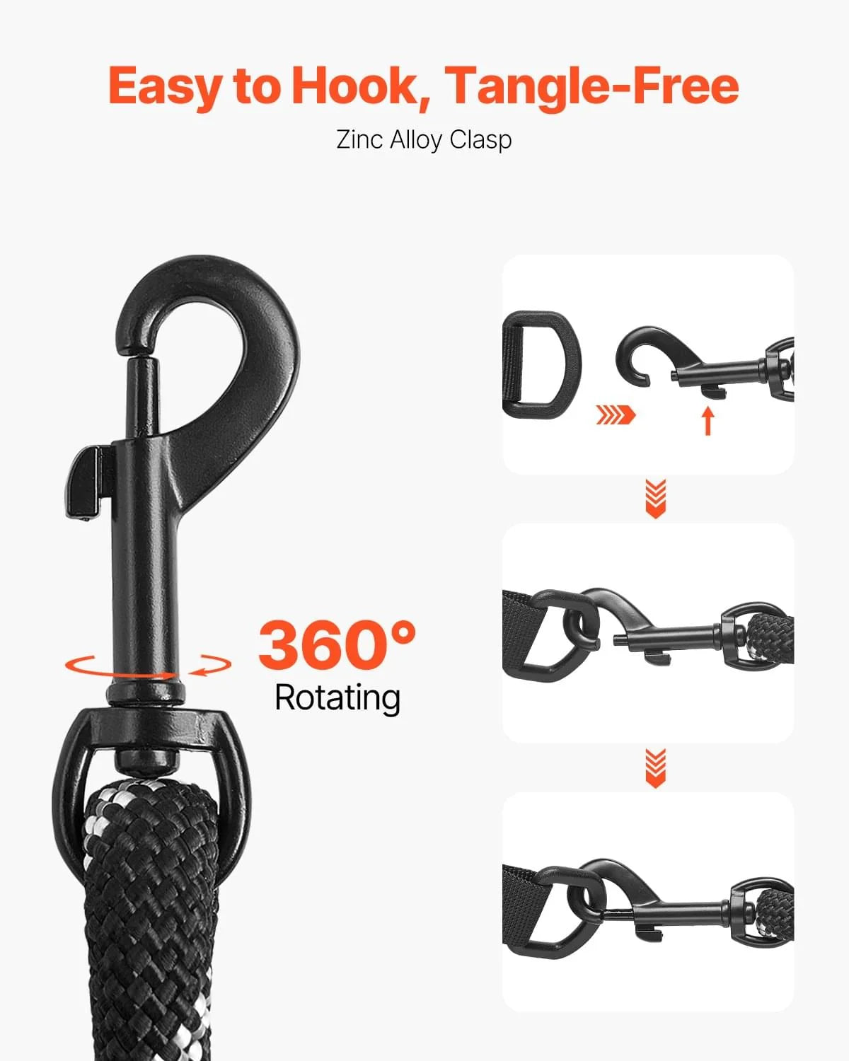 Rope Dog Leash - 6 ft Heavy Duty Reflective Leash – image 4