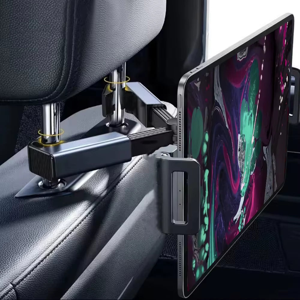 Car Headrest Tablet Holder – Stretchable Back Seat Mount – image 2