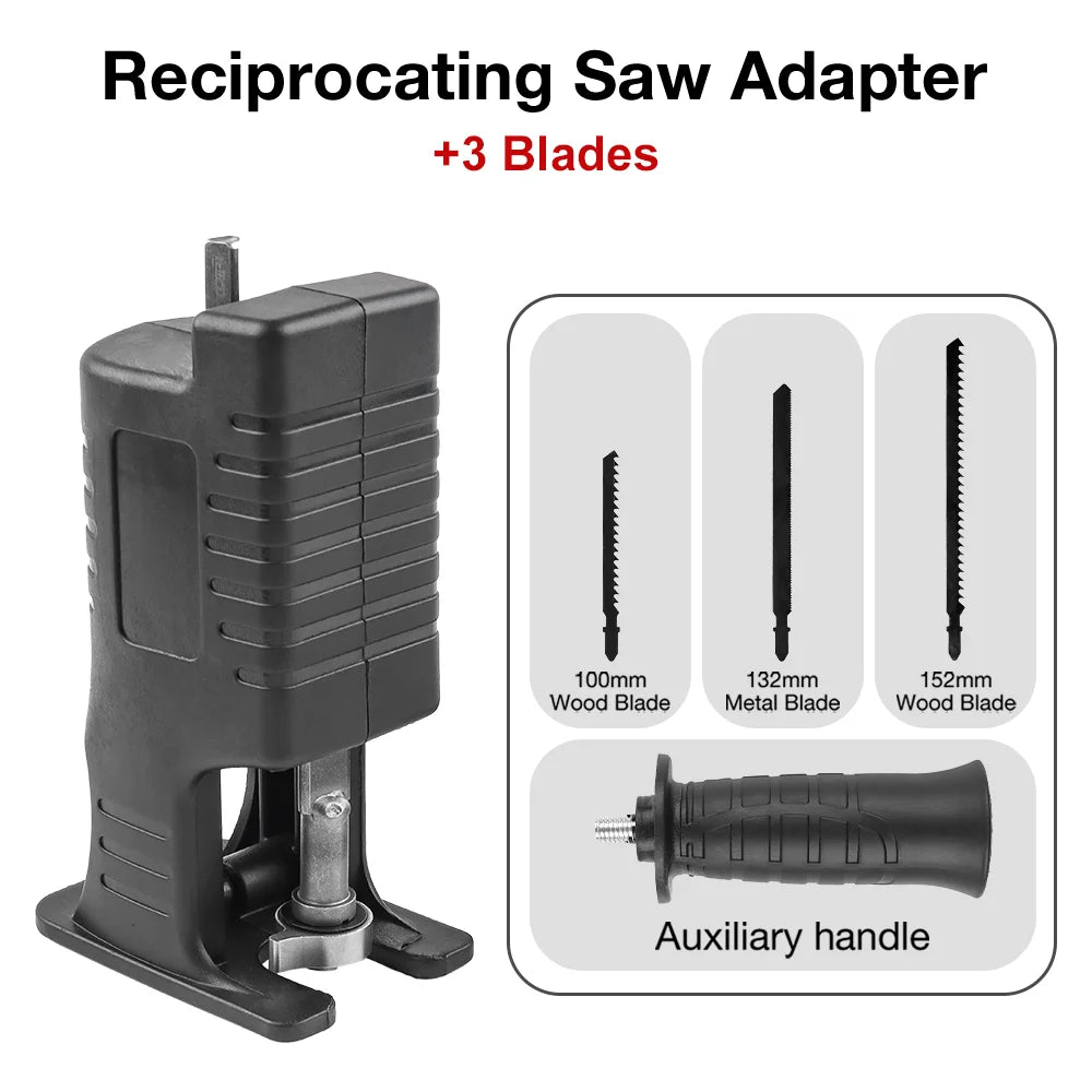 Reciprocating Saw Adapter Kit - Turn Your Drill into a Jigsaw for Wood, PVC & Metal