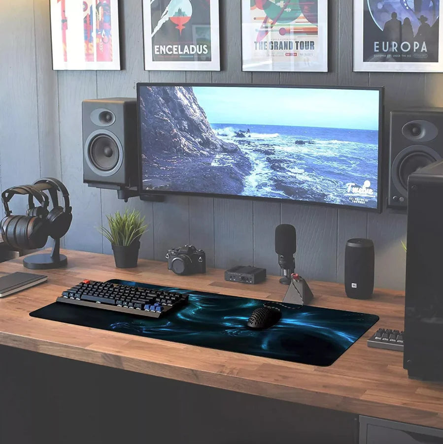 Extended Mouse Pad – 31 x 12 in Desk Mat, Stitched Edge – image 2