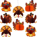 Hanging Paper Turkey Honeycomb Decorations, 8 Pack