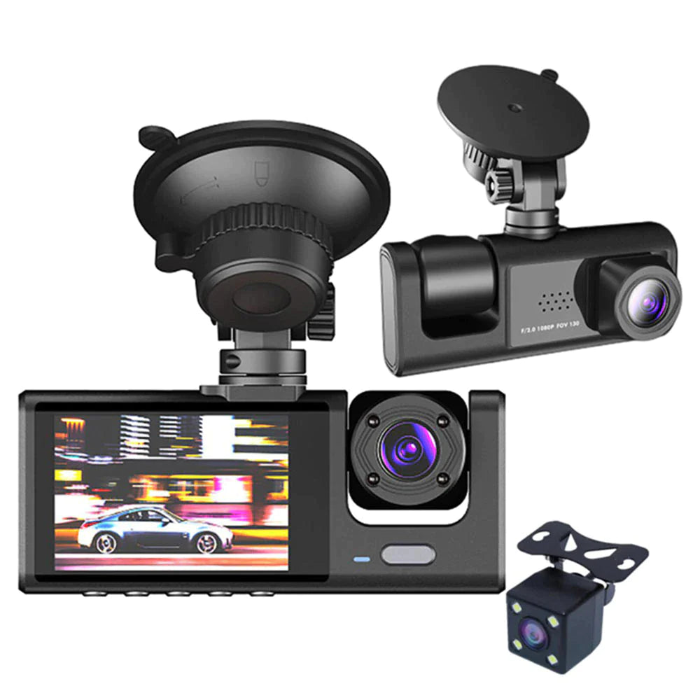 Dual-Lens Car Dash Cam 1080P, Front and Inside, G-Sensor