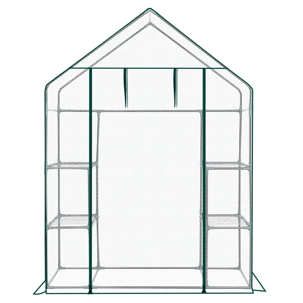 Mini Walk-In Greenhouse with PE Cover & 4 Shelves, 56x29x77 in – image 1