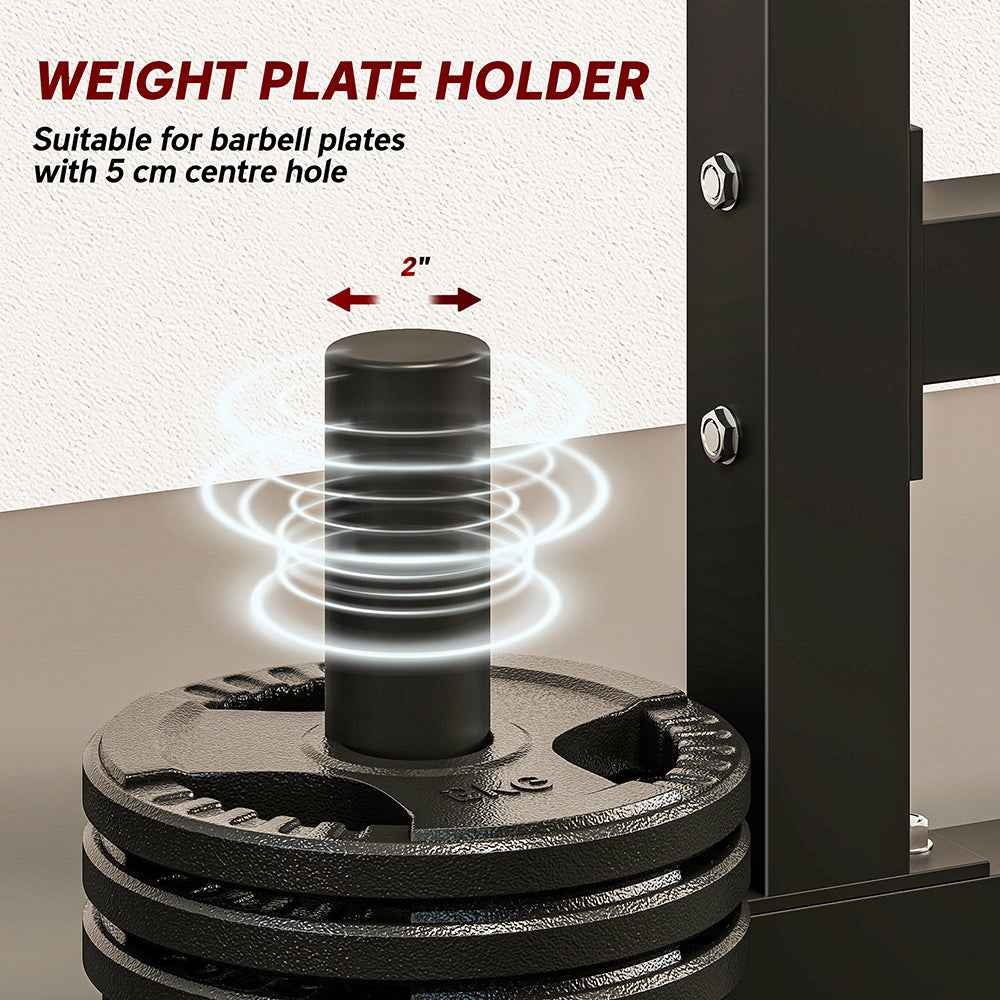 Adjustable Squat Rack with Dual Barbell Holders and Plate Storage – image 4