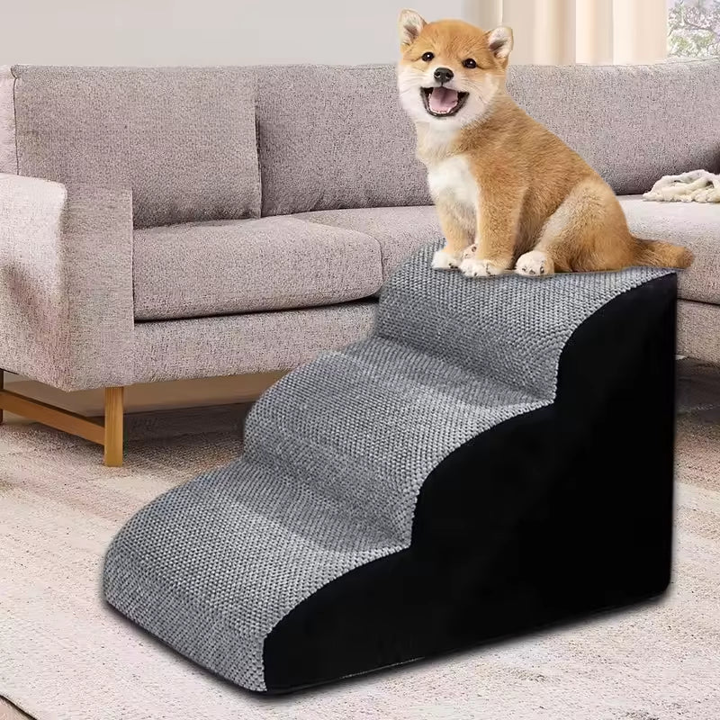 Dog Stairs - Foam Pet Steps with Washable Non-Slip Cover – image 2