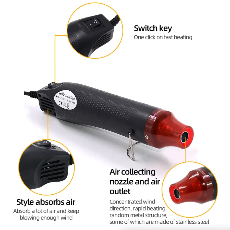 Mini Heat Gun for Crafts, Embossing & Shrink Wrap, US Plug – image 3