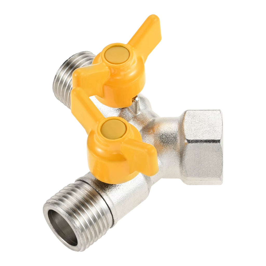 Plumbing Brass Y Splitter Valve 1/2 in Dual Shut-Off
