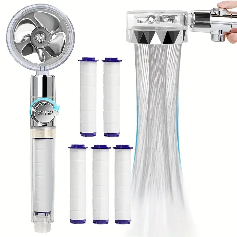 Turbo Fan Handheld Shower Head, 360 Rotating High Pressure Sprayer – image 10