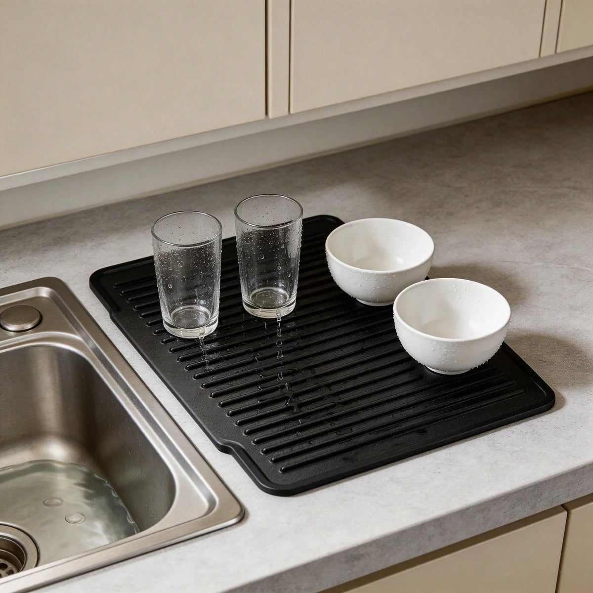 Silicone Dish Drying Mat, Large Non-Slip Heat-Resistant Sink Mat – image 5