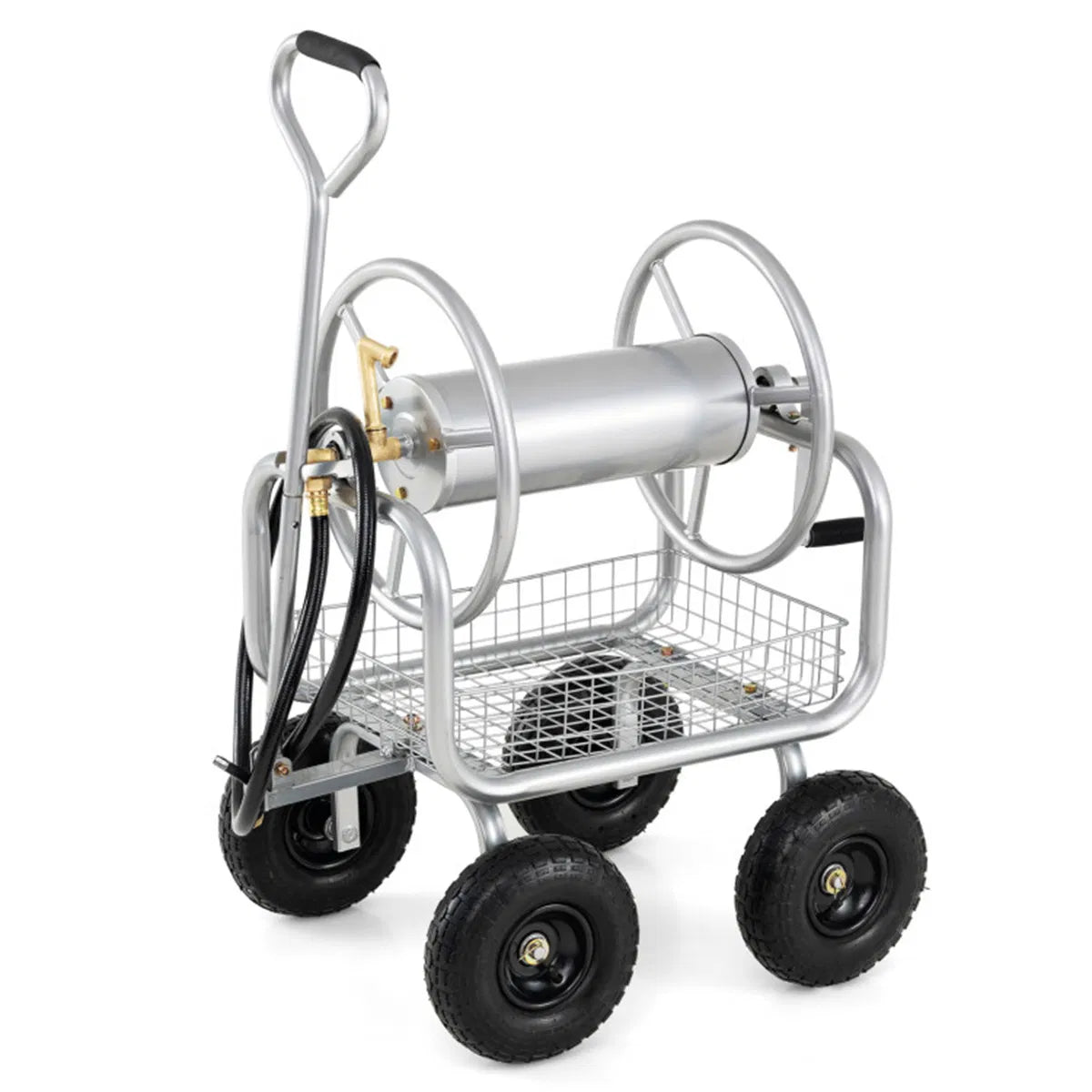 Garden Hose Reel Cart Heavy Duty, 300 ft Capacity, 10 in Wheels – image 4