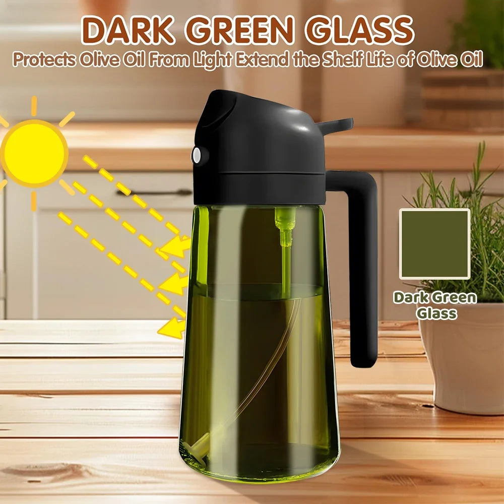 Oil Sprayer Bottle - 2-in-1 Glass Olive Oil Dispenser, 16 oz – image 3