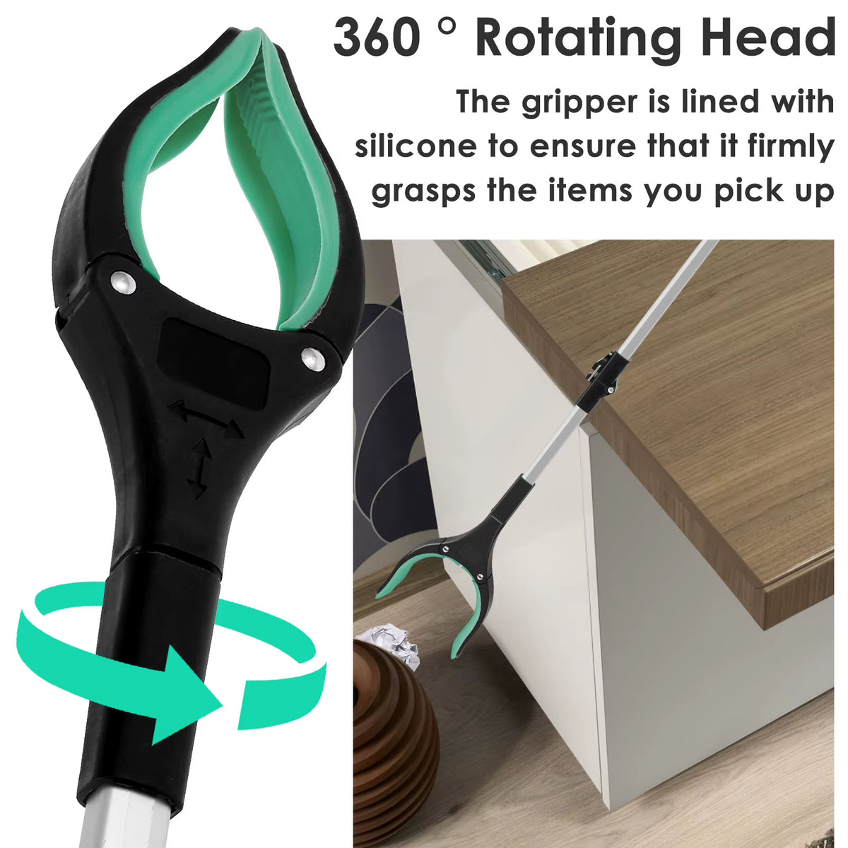 Litter Picker Grabber - Foldable 43 in Reacher with Rotating Jaw – image 3