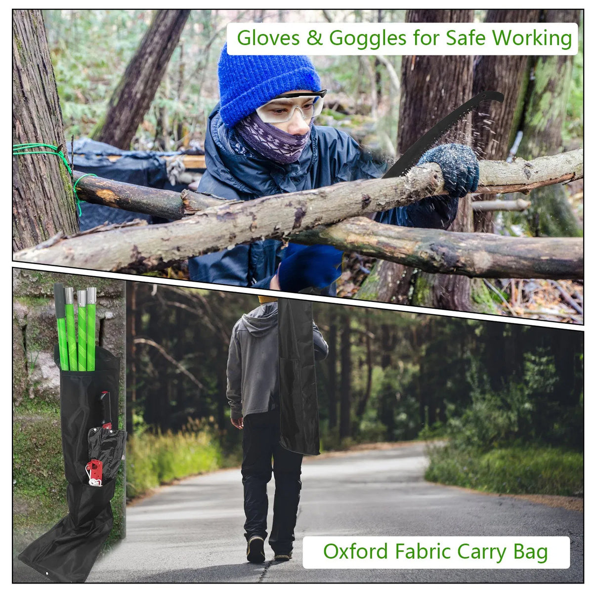Extendable Manual Pole Saw and Tree Pruner, Up to 28 ft Reach – image 3