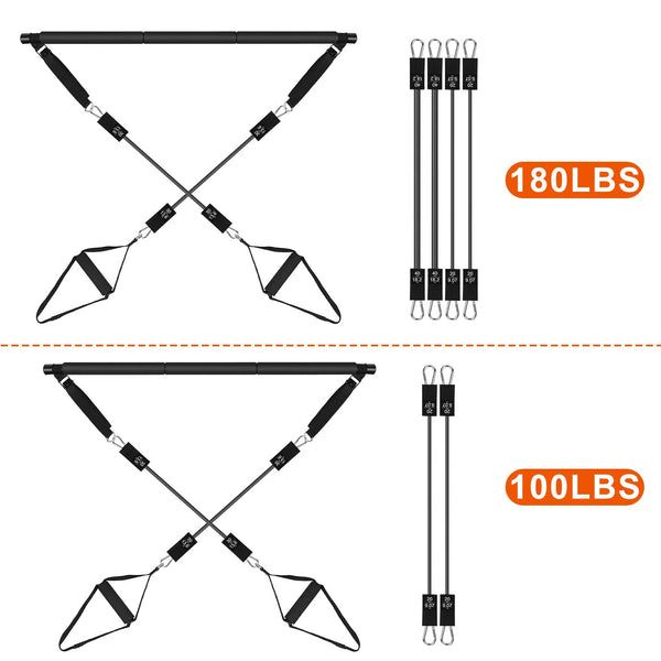 Pilates Bar Kit with Resistance Bands Full Body Toning Bar