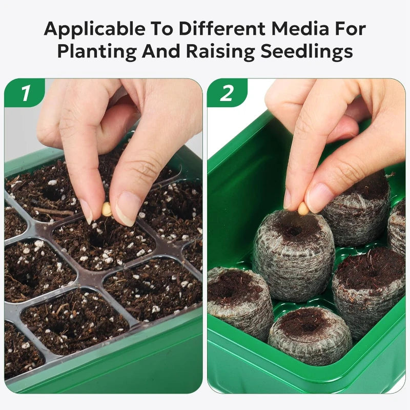 Seedling Trays with Humidity Domes, 10-Pack 12-Cell Seed Starter Kit – image 6