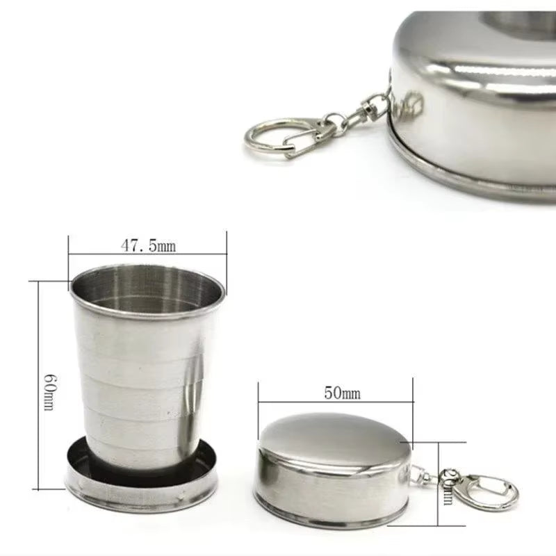 Folding Camping Cup, Stainless Steel Collapsible Travel Cup – image 4