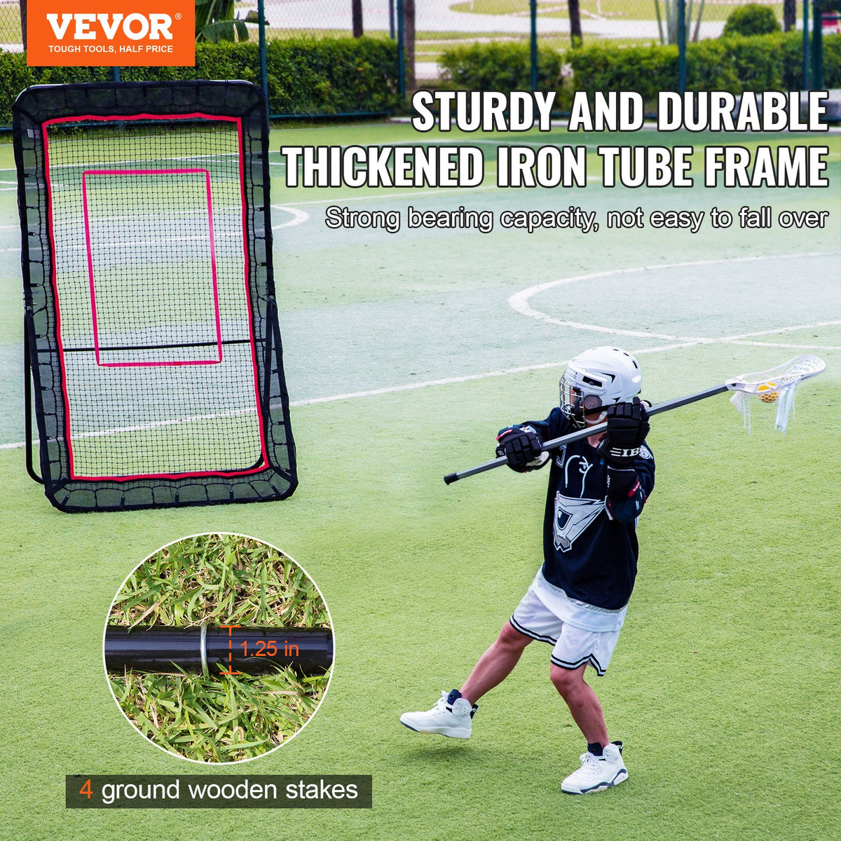4 x 7 Ft Backyard Rebounder Net With 5 Angles And Target – image 2