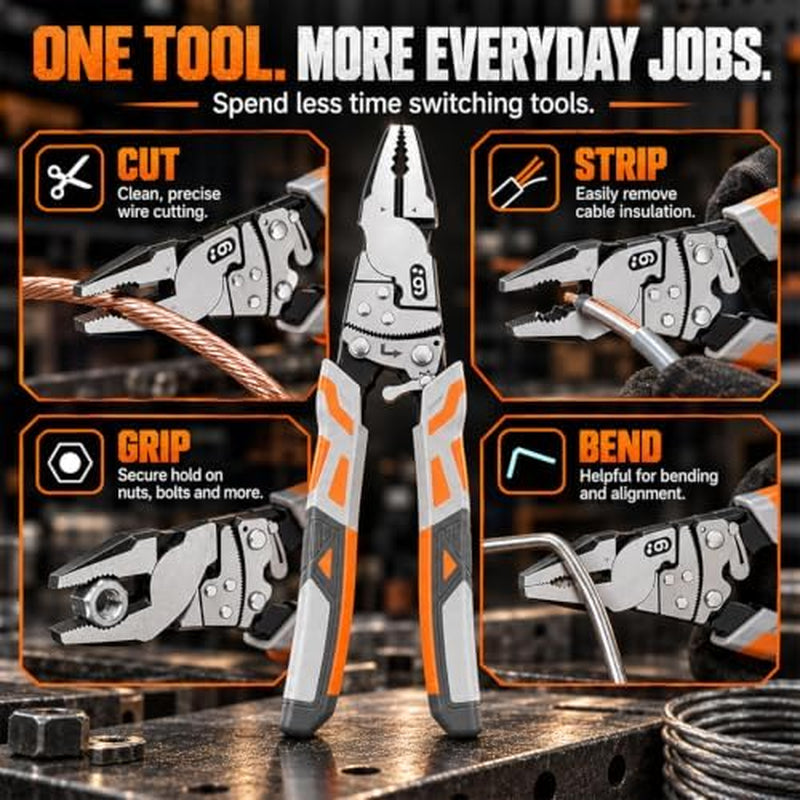 Ratchet Wire Cutter – 9 in Heavy-Duty Lineman's Pliers – image 4