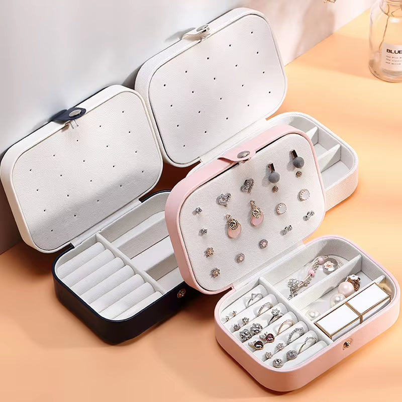 Double Layer Jewelry Box – Portable PU Leather Travel Organizer – image 4
