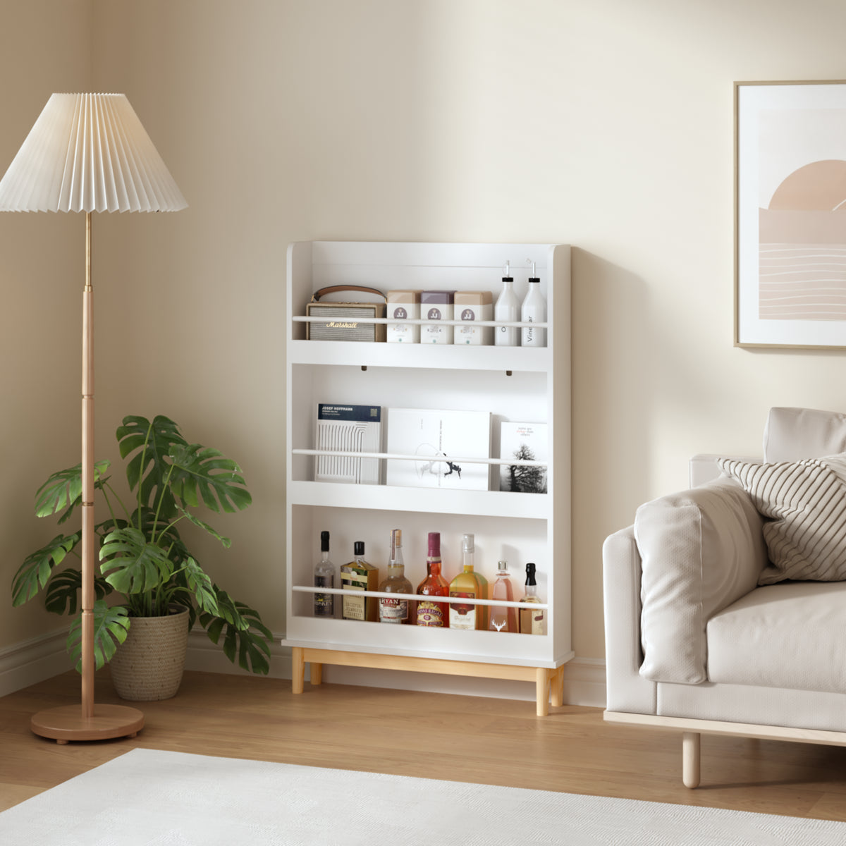Wall-Mounted Front-Facing Nursery Bookshelf with 3 Display Shelves – image 5