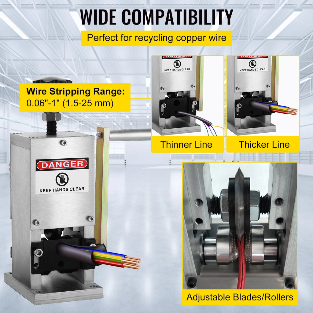 Manual Wire Stripping Machine for 0.06-0.98 in Cable, Hand Crank – image 4