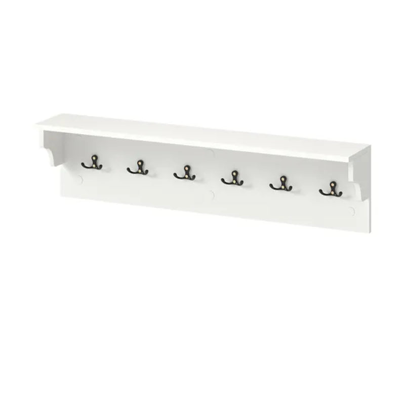Coat Rack Wall Mount with Shelf, 6 Hooks, 31.5 Inch White – image 5
