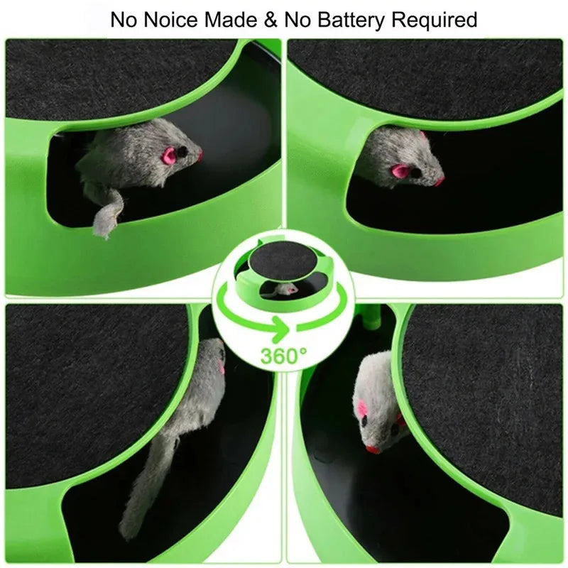 Cat Turntable Track Toy - Interactive Roller Ball Game