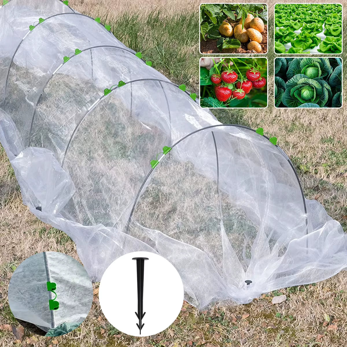 Fiberglass Greenhouse Hoops Kit for Garden Grow Tunnels, 21 or 30 Pc – image 3