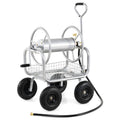 Garden Hose Reel Cart Heavy Duty, 300 ft Capacity, 10 in Wheels