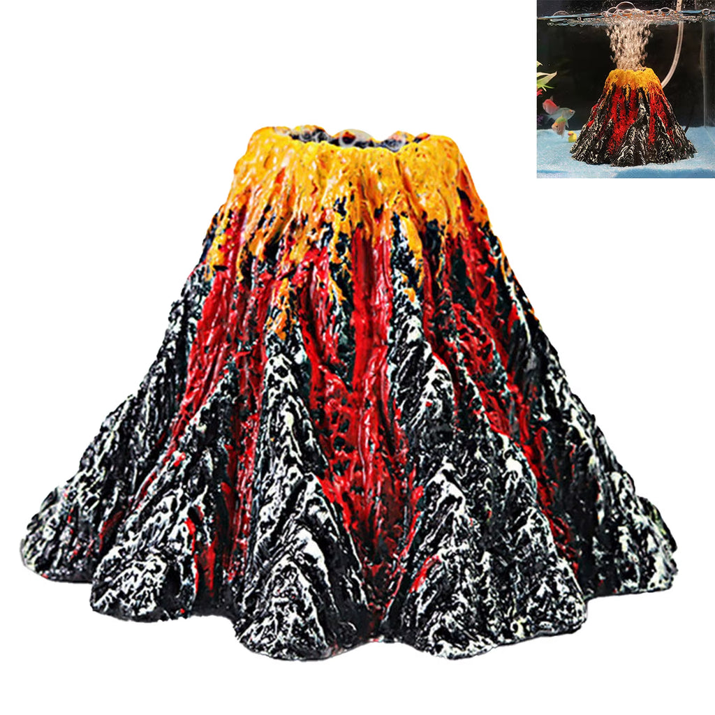 Resin Volcano Aquarium Ornament with Hiding Cave, Fish Tank Decor – image 4