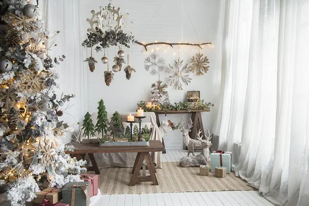 Large Wood Snowflake Ornaments 17.7 In Set of 2 – image 9