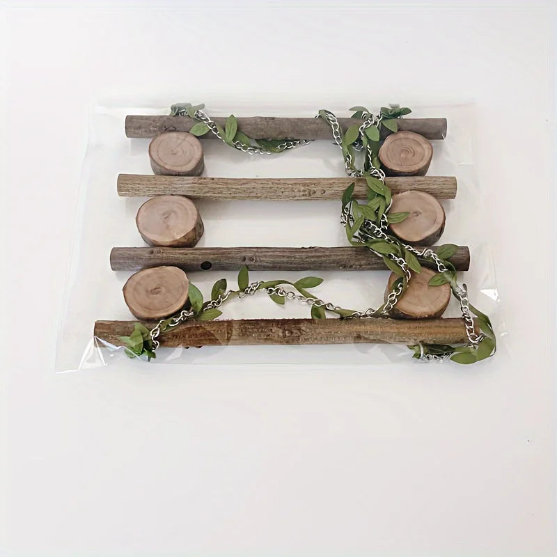 Natural Wood Bird Swing - Branch Perch Cage Toy for Parrots – image 5