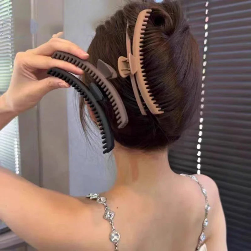 Hair Claw Clip Long Slim Solid Color for Thick Hair – image 6