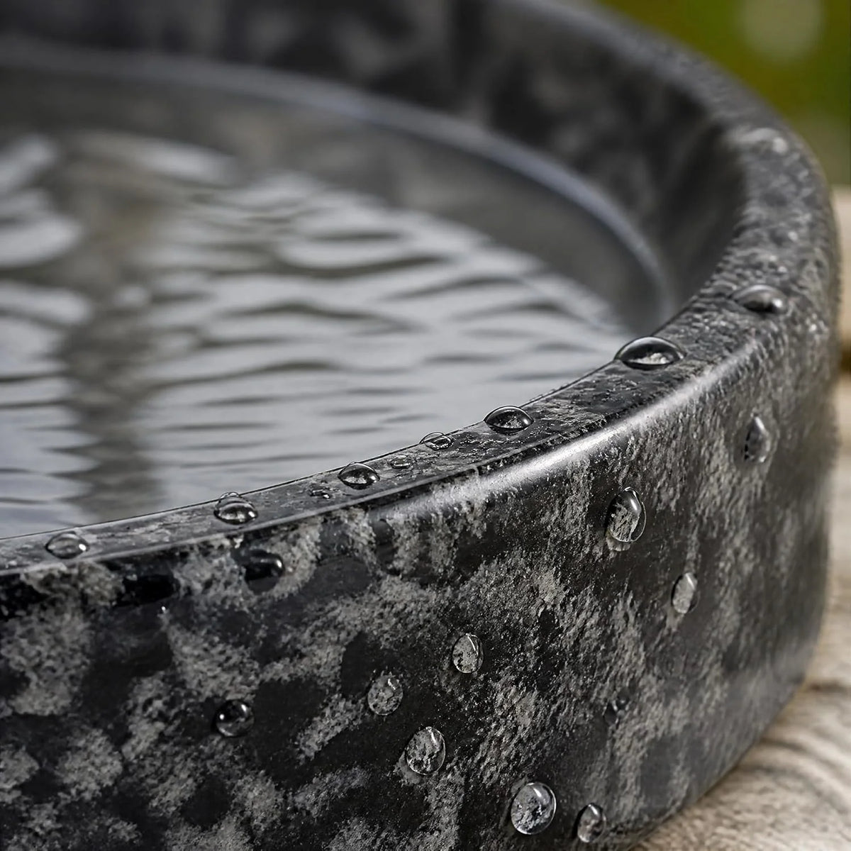 Stone Bird Bath Bowl 10 in - Heavy Natural Stone Birdbath – image 5