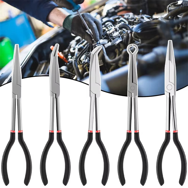 Long Nose Pliers 11 Inch – Curved or Straight Tip Pliers – image 2
