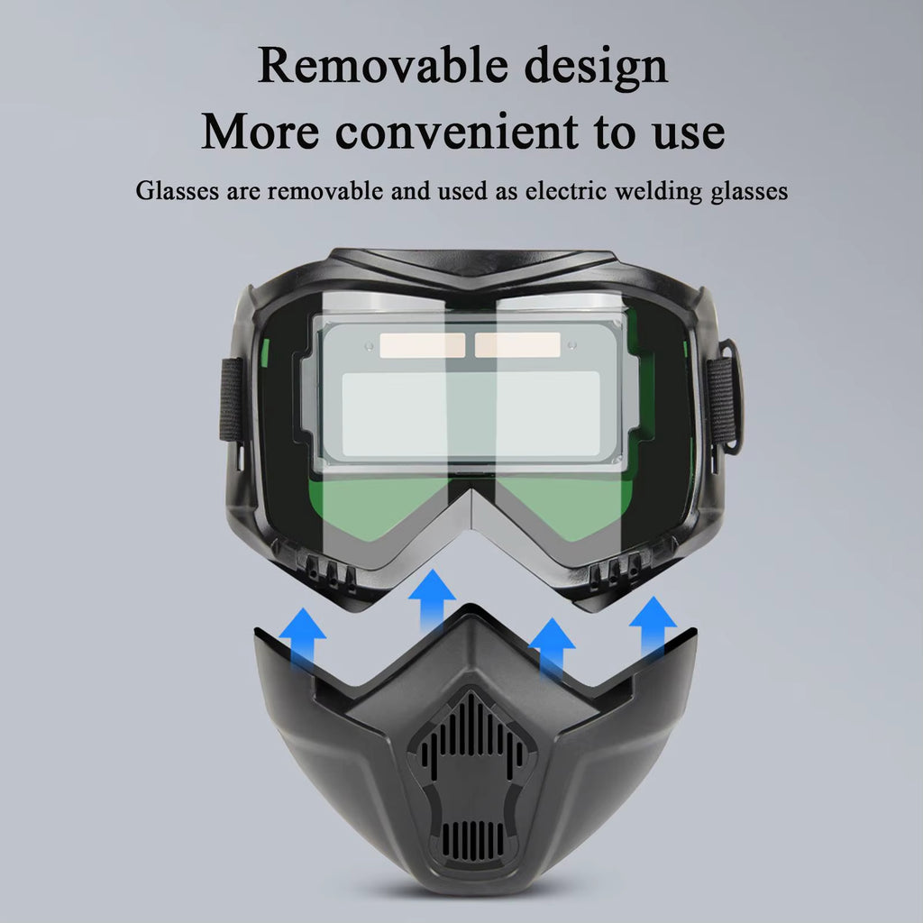 Auto Darkening Welding Helmet - Breathable Solar Welder Face Shield Hood