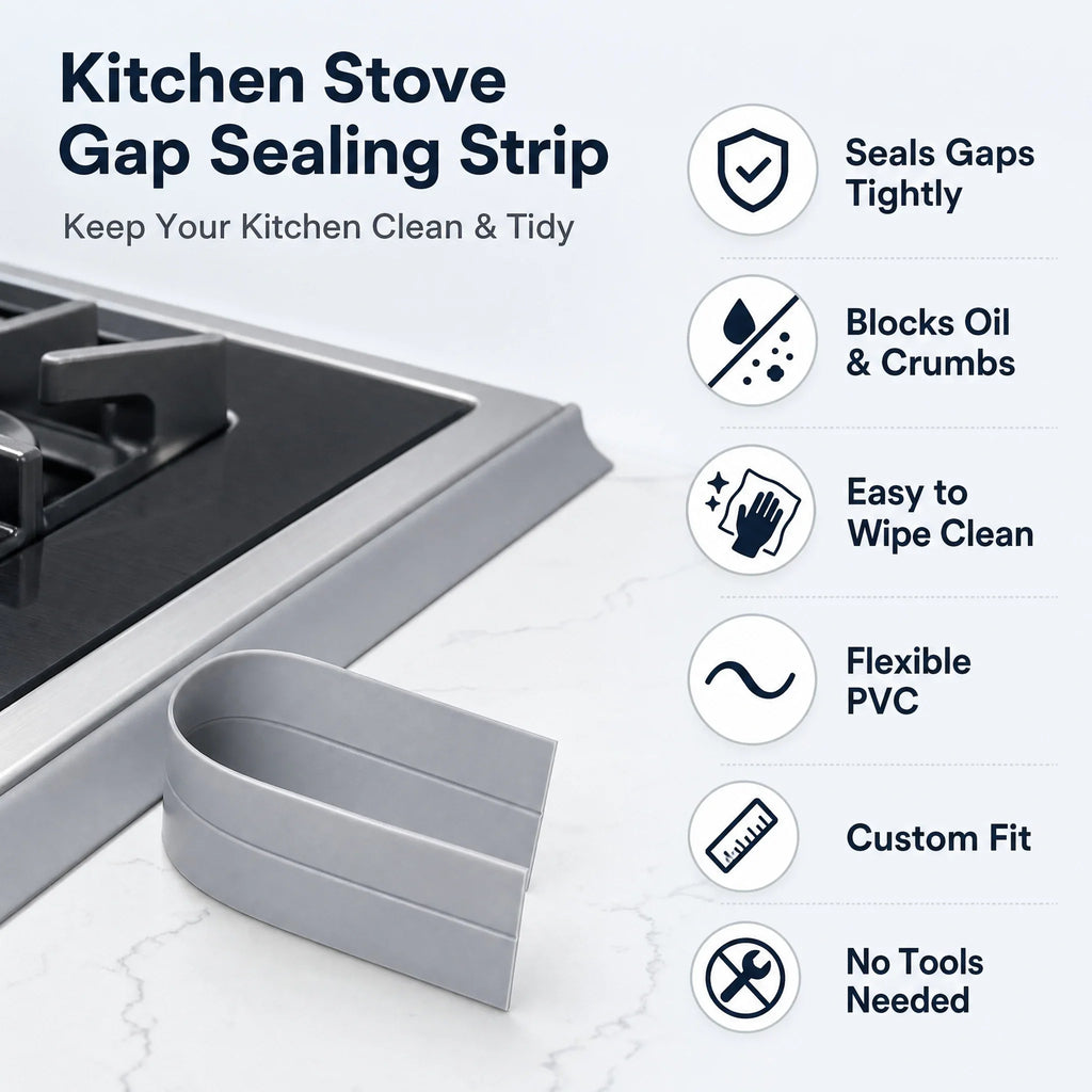 Stove Gap Cover Strip 2-Pack - Self-Adhesive T-Shaped Counter Seal – image 10