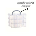 Compartment Organizer Box - 18 Grid Clear Stackable with Handle