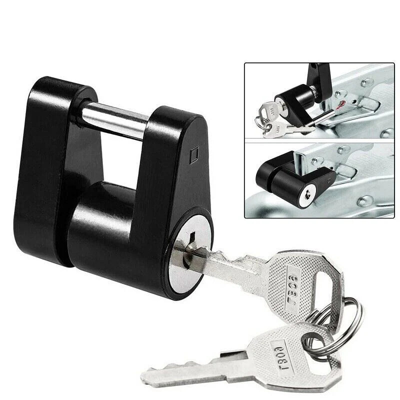 Trailer Coupler Lock, 1/4 in Pin for 3/4 in Span, 2 Keys – image 2