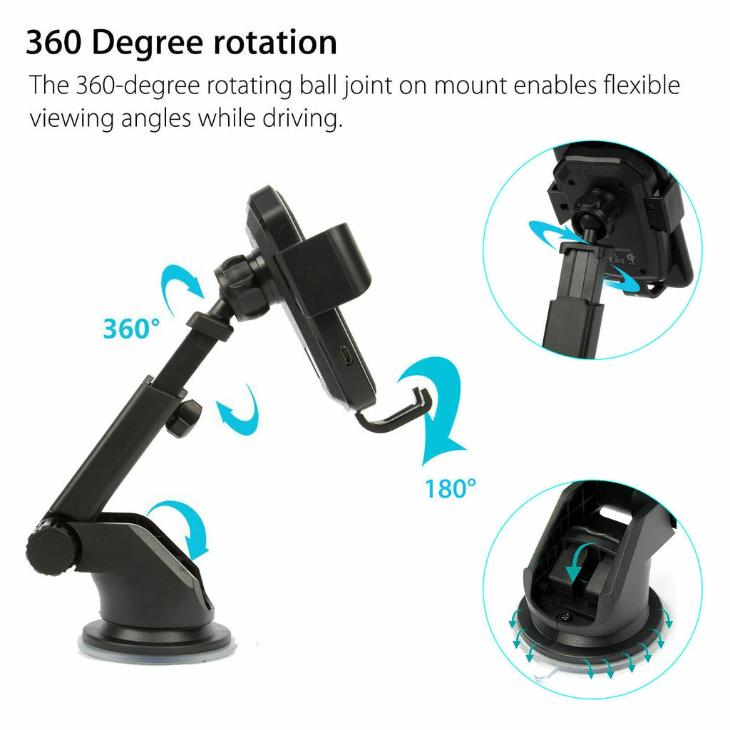 Wireless Car Charger Mount, Qi Fast Charging Phone Holder – image 9