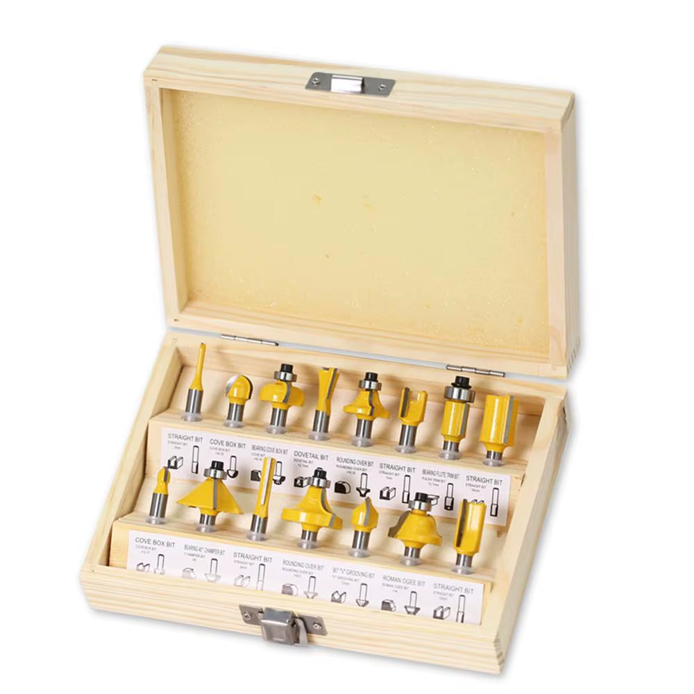 Router Bit Set 15-Piece, 1/4 in Shank Carbide Woodworking Router Bits – image 3