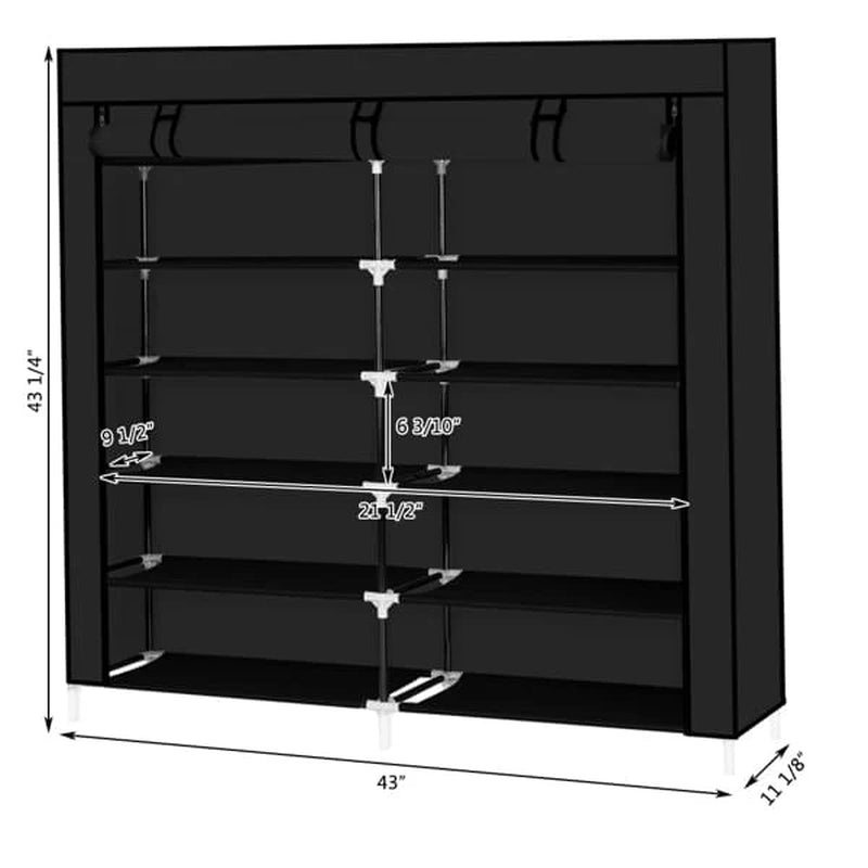 Shoe Cabinet 7-Tier 14-Cell with Zippered Dust Cover – image 4