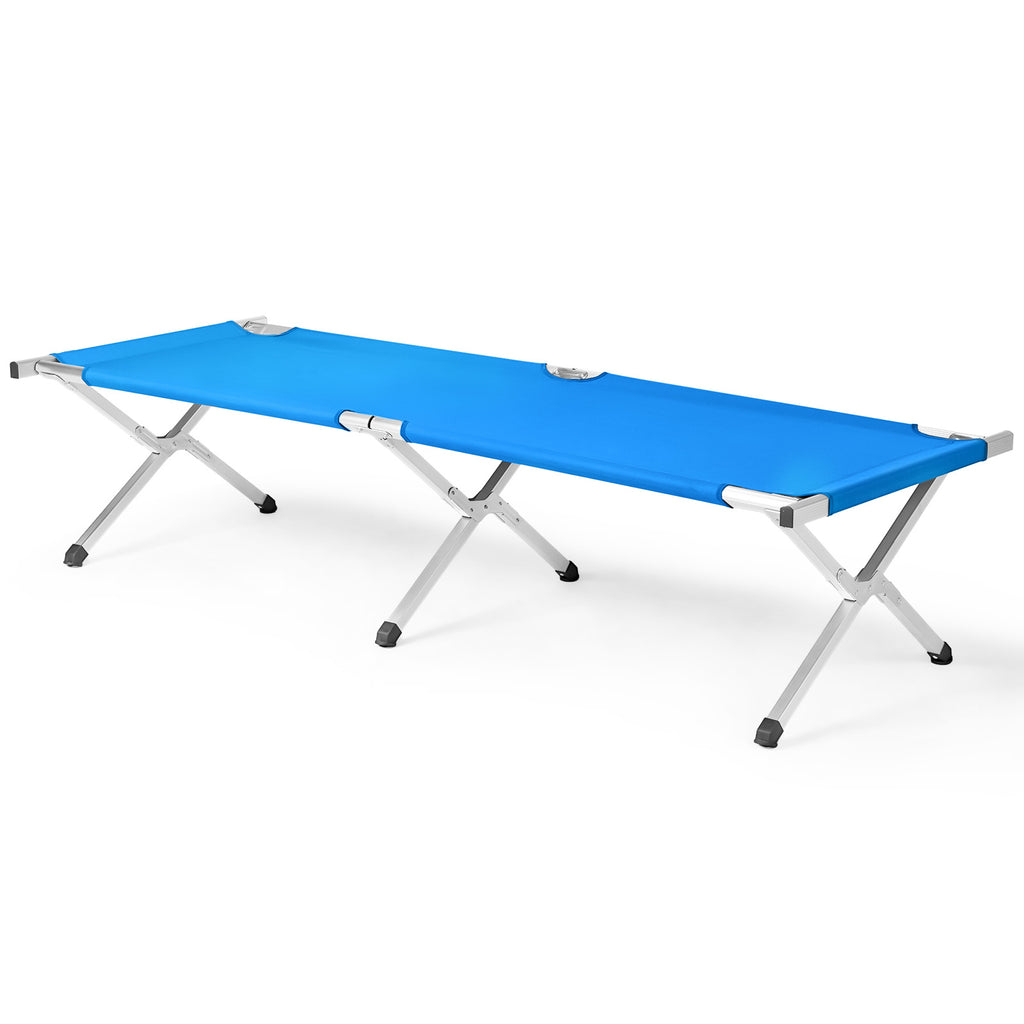 Aluminum Folding Camping Cot with Carry Bag, Blue – image 4