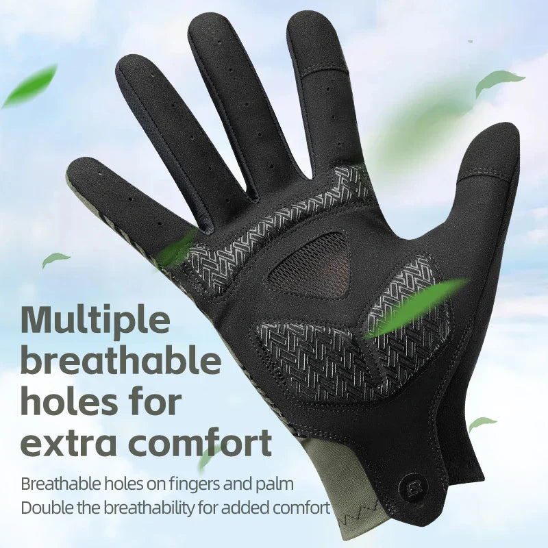 Cycling Gloves, Full Finger Padded Touchscreen Bike Gloves – image 3