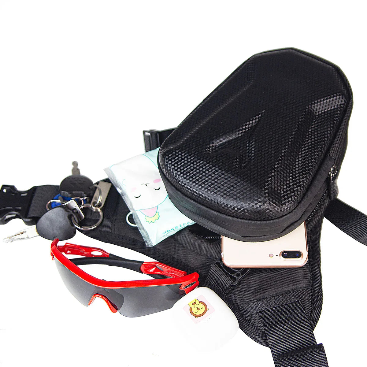 Motorcycle Leg Bag, Water-Repellent Hard Shell Rider Thigh & Waist Pack – image 5